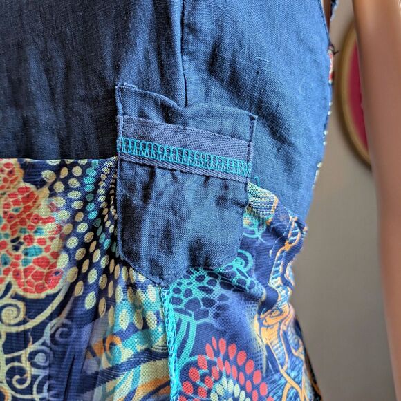 Vintage Y2K Quinze Heures Trente Paris Mesh Dress Ruffle Cottage Midi Size 3/XL - Picture 7 of 14